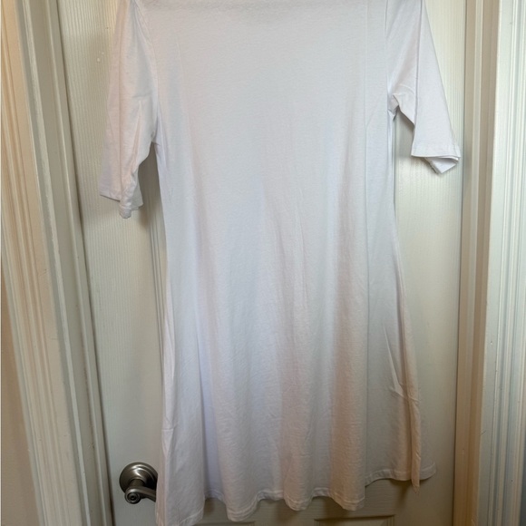 Eileen Fisher White A line T-Shirt Dress - Picture 4 of 6